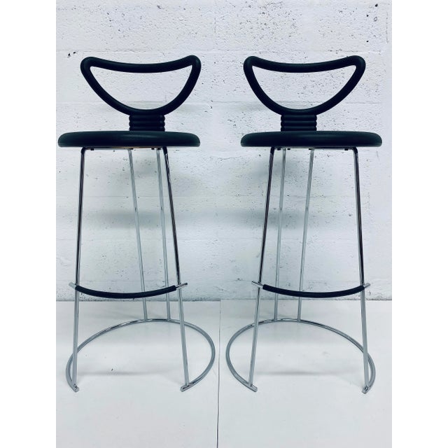 Fasem Nobu Tanigawa "Nardis" Bar Stools for Fasem Italy, Set of Two For Sale - Image 4 of 13
