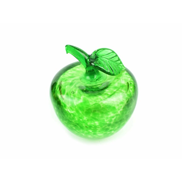 Mid 20th Century Mid-Century Green Spotted Design Apple Paperweight Model Figurine For Sale - Image 5 of 7
