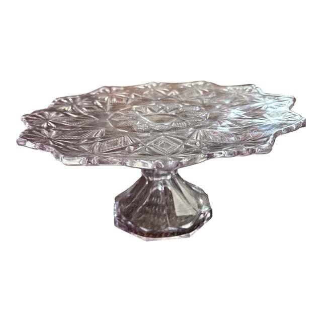 Sun Purple Cake Pedestal in the Shoshone Pattern Circa 1896 For Sale