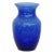 Indiana Glass Style Cobalt Blue Optic Swirl Hand Blown Vase For Sale