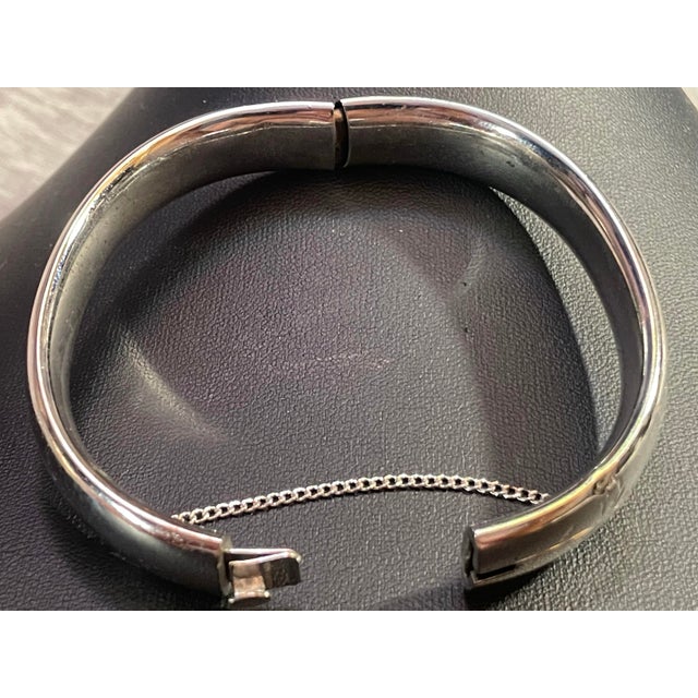 Metal MCM Jewelry by Ballou & Co. Sterling Silver Bangle Marked Bab. For Sale - Image 7 of 9