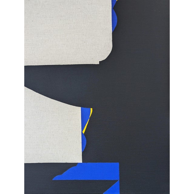 Textile Emmanuel Araujo "Alesund" Contemporary Blue, Yellow & Black Geometric Abstract Painting, 2019 For Sale - Image 7 of 11