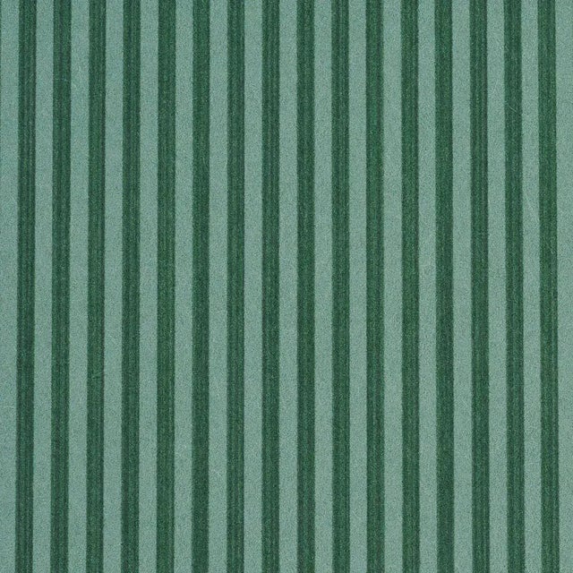 SAMPLE - Schumacher Edwin Stripe Narrow Wallpaper In Dark Green For Sale
