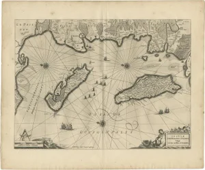 Antique Map of Île De Ré and Île Doléron by Janssonius, 1657
