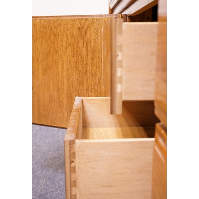 Wood Bassett Furniture Solid Oak Early American Country Style 68" Triple Door Dresser 2283-247 For Sale - Image 7 of 16