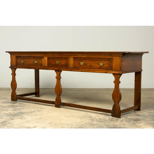 Late 18th Century English Pine Dresser Base or Server With Three Drawers For Sale - Image 10 of 18