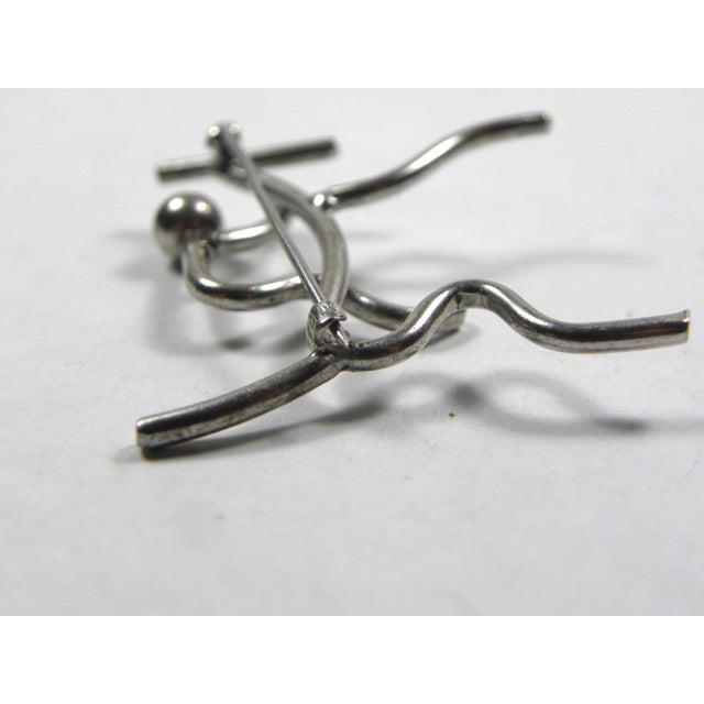 Line Vautrin Mid-Century Modern Line Vautrin Silver Brooch For Sale - Image 4 of 6