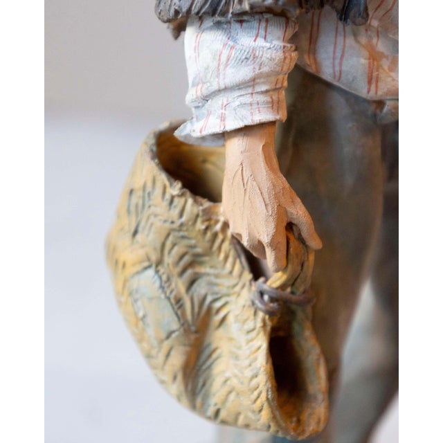 Mid 20th Century 1968 Caltagirone Polychrome Terracotta Sculpture by Gaetano Romano For Sale - Image 5 of 13