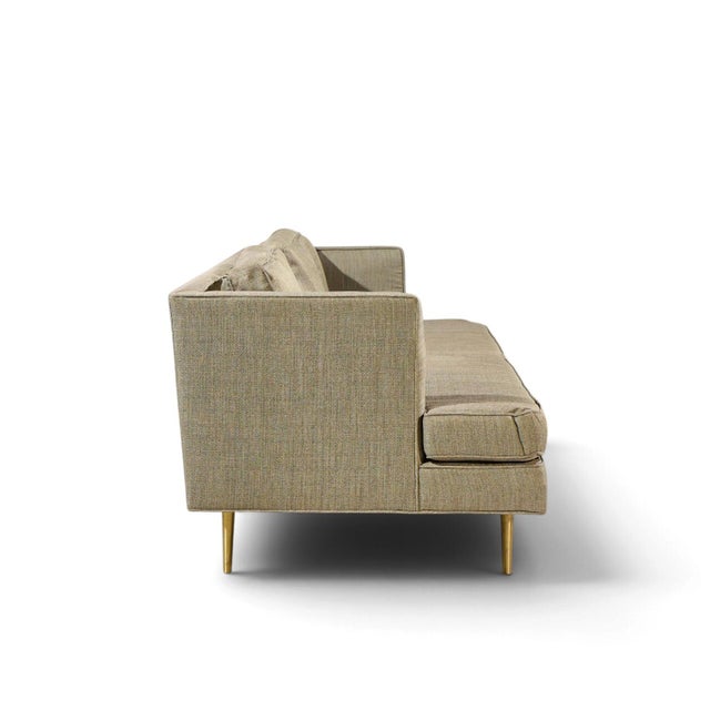 Brass Edward Wormley for Dunbar Model 4907 Mid Century Brass Leg Sofa For Sale - Image 8 of 9