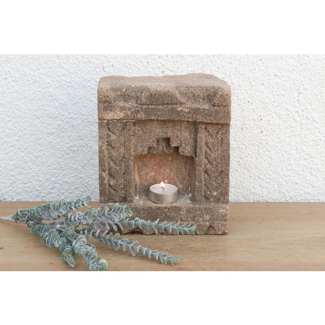 Earthy Gray Stone, Antique Indian Niche For Sale In Los Angeles - Image 6 of 6