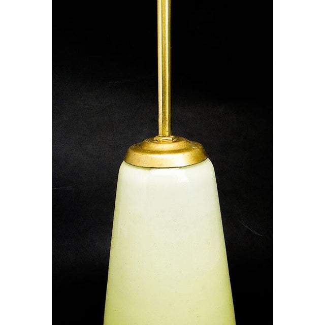 1950s Mid-Century Pendant Lamp in Glass and Brass, 1950s For Sale - Image 5 of 6