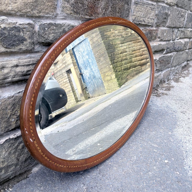 Oval Wall Mirror in Mahogany For Sale - Image 4 of 8