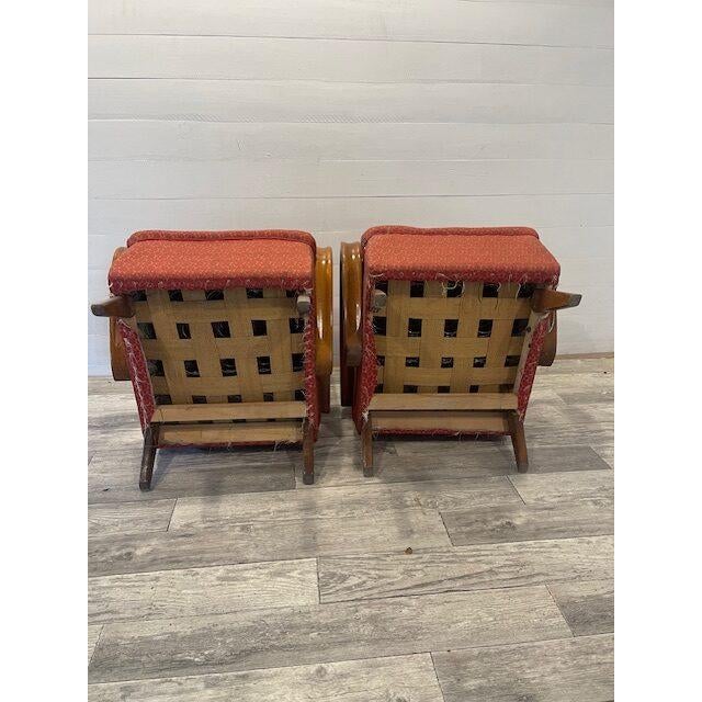 1920s Art Deco Mad-Man Relax Model C Chairs by Halabala, 1920, Set of 2 For Sale - Image 5 of 7