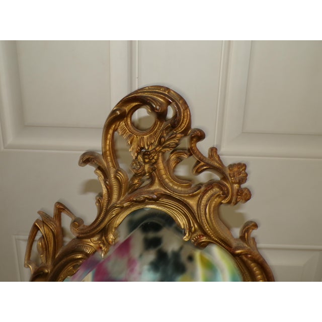 Antique Nb&iw Gold Gilt Rococo Brass Table Mirror Free Standing Vanity Mirror For Sale - Image 15 of 15