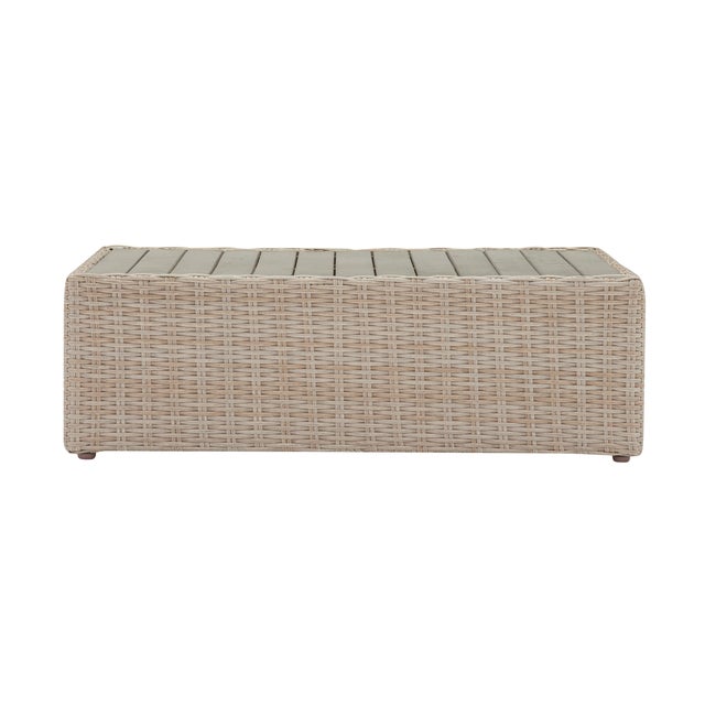 Cali Natural Wicker Outdoor Ottoman For Sale In Los Angeles - Image 6 of 8