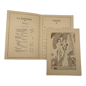 1938 Ss Mariposa Dinner Menu for Matson Lines Artwork by Frank McIntosh