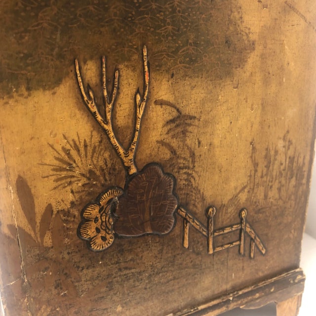 Brown 1940s Chinoiserie Miniature 3 Drawer Chest For Sale - Image 8 of 13