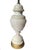 Beautifully carved alabaster table lamp with brass finial mounted on a gold wood base. Total Height 42" x Width 8" Total...
