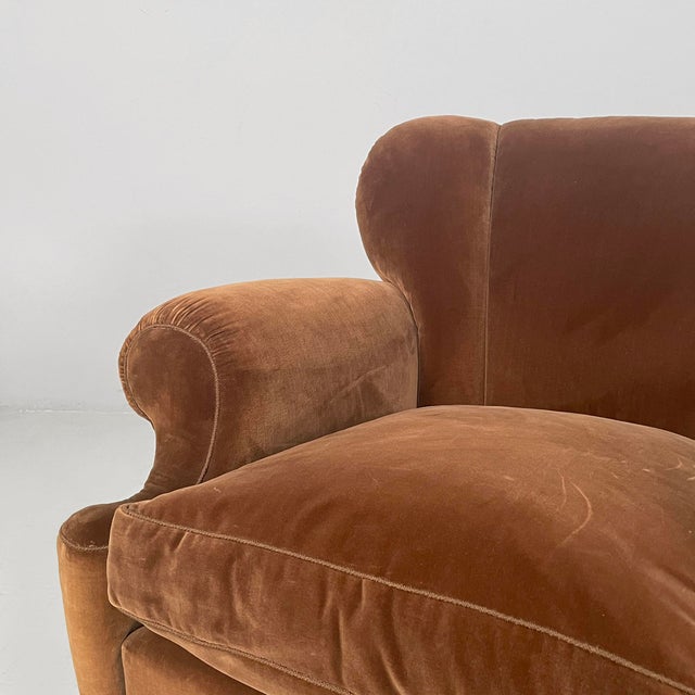 Italian Art Deco Lounge Chairs in Brown Velvet, 1930s, Set of 2 For Sale - Image 6 of 18