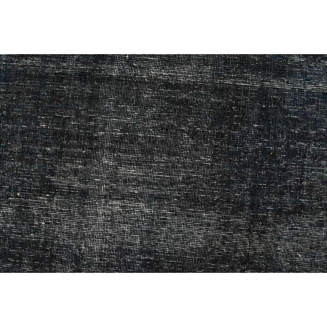 Tabriz Runner 2’8” X 14’5” Blue Wool Vintage Overdyed Hand-Knotted Rug For Sale - Image 4 of 11