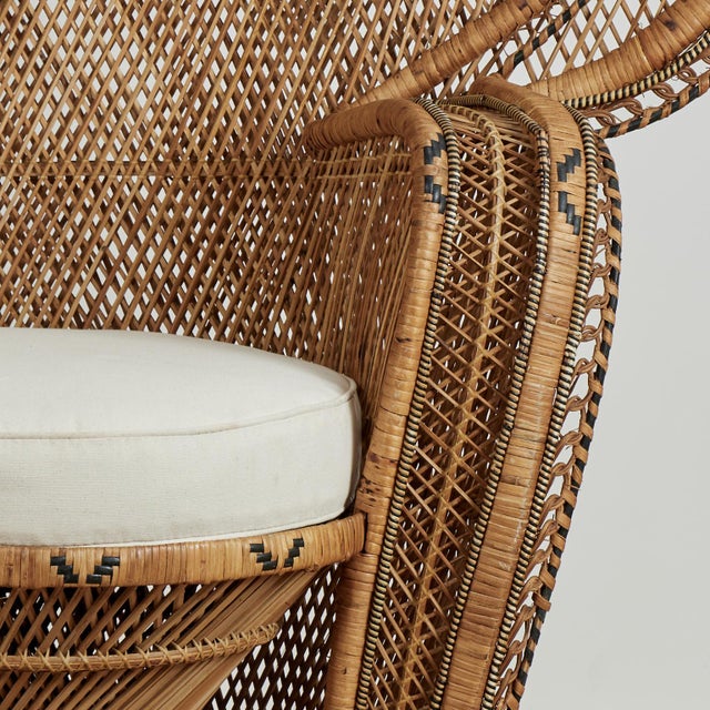Tan Vintage Anglo Indian Wicker Peacock Chair For Sale - Image 8 of 14