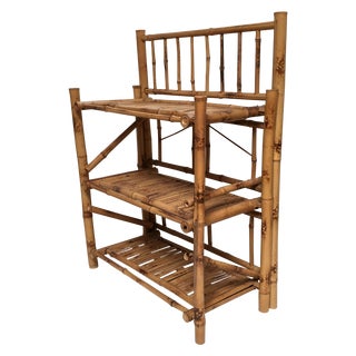 Vintage Bamboo Three Tier Shelves For Sale