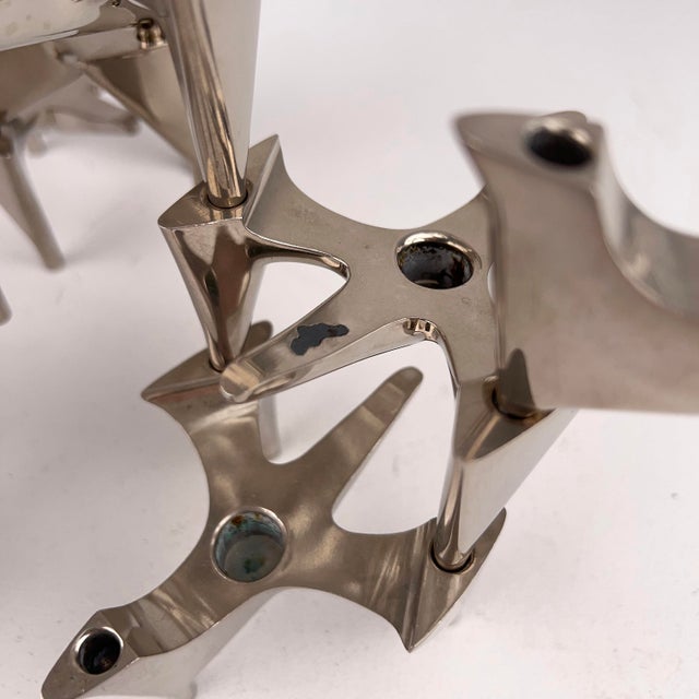 Vintage Brutalist Candlestick Elements by Hammonia Motard, Germany, 1960s, Set of 17 For Sale - Image 6 of 8