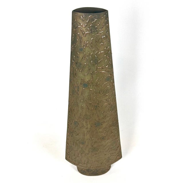 Large Brutalist Copper-Plated Vase, 1970s For Sale - Image 4 of 11