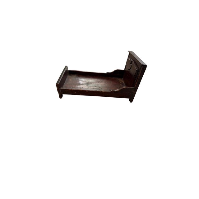 Wooden Doll Bed, Late 19th Century Handmade Antique Cabinet Primitive For Sale In Dallas - Image 6 of 11