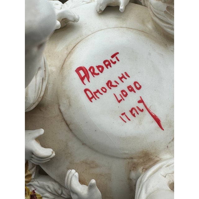 Cream Ardalt Antorini Italy Porcelain Compote | Cherub Figural Base For Sale - Image 8 of 9