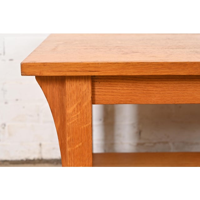 L. & J.G. Stickley, Inc. Stickley Mission Oak Arts & Crafts Two-Tier Coffee Table For Sale - Image 4 of 9