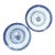 Late 20th Century Blue and White Rice Eye Chinoiserie Decorative Plates - Set of 2 For Sale