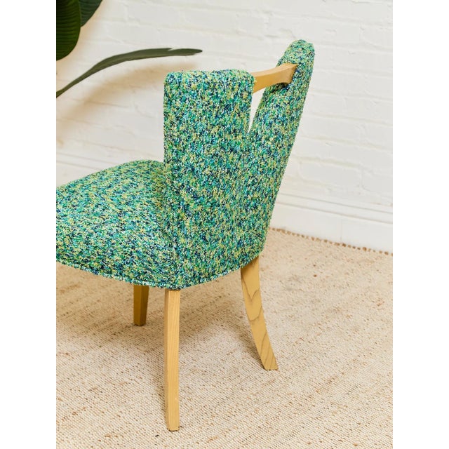 Textile Styled After Rare Paul Frankl Original 1950’s Chairs in New Upholstery For Sale - Image 7 of 12