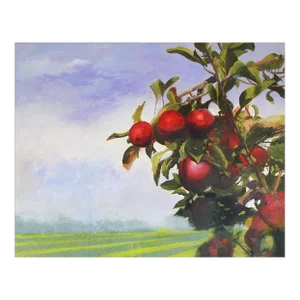 Late 20th Century Apple Tree Landscape Study Painting