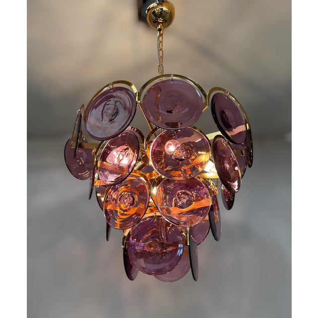 21st Century Italian Tiered Murano Disco Chandelier by Fabio LTD For Sale - Image 10 of 13