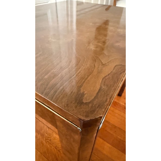 Brown Vintage Burl Wood Waterfall Side Table Purchased From e.j. Audi Manhattan For Sale - Image 8 of 10