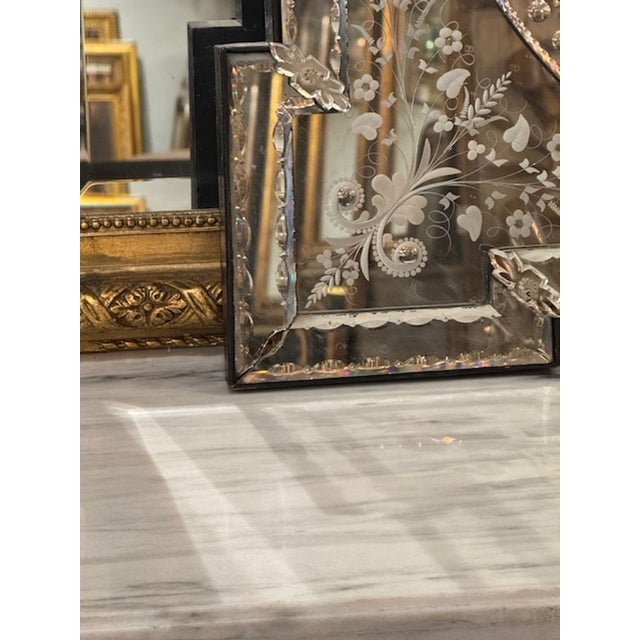 Glass Venetian Etched Glass Mirror For Sale - Image 7 of 10
