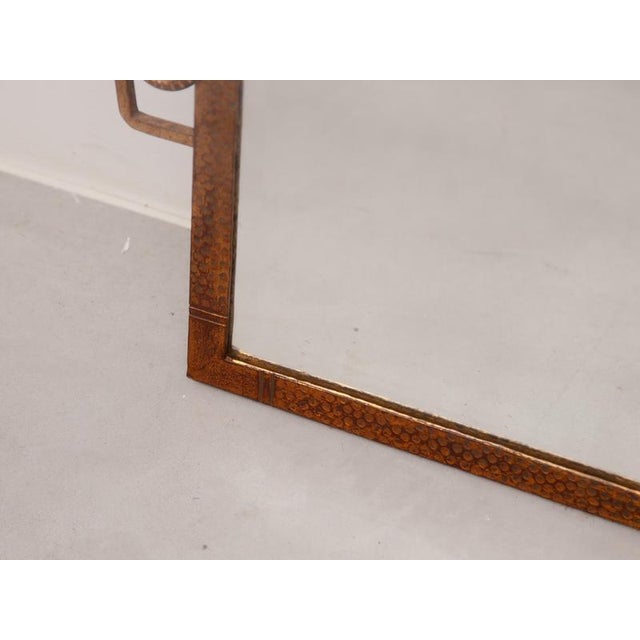 Metal Art Deco Wrought Iron Wall Mirror, Belgium, 1930 For Sale - Image 7 of 9