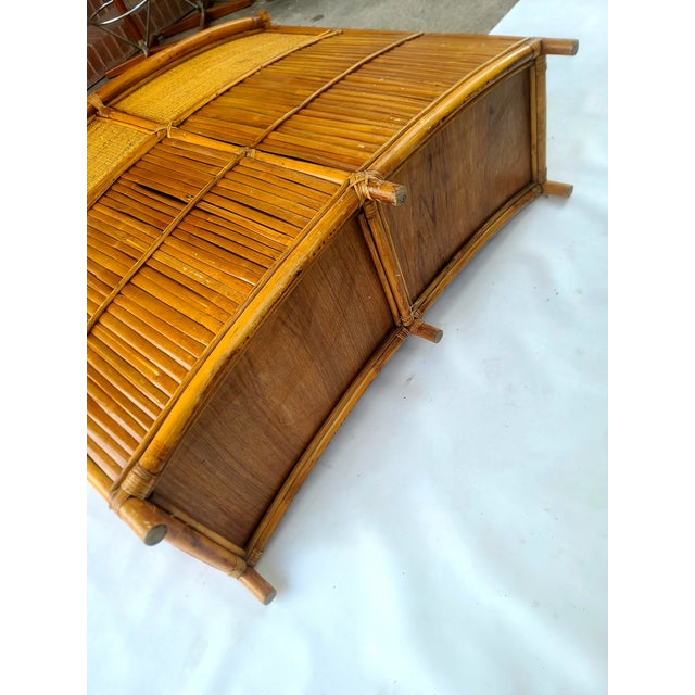 Vintage Bamboo Cane Curved Tiki Bar For Sale - Image 10 of 10