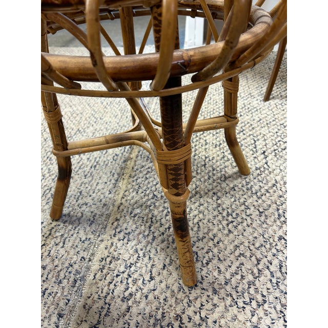 Brown Bent Bamboo & Rattan Mid Century Modern Stool by Franco Albini For Sale - Image 8 of 9