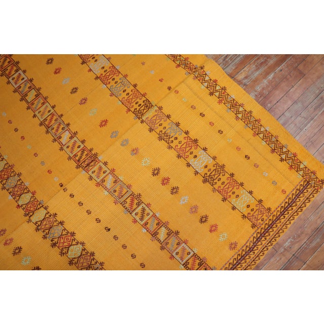 Mid-Century flat-weave Moroccan Kilim with bright colors. 5'4'' x 13'3''