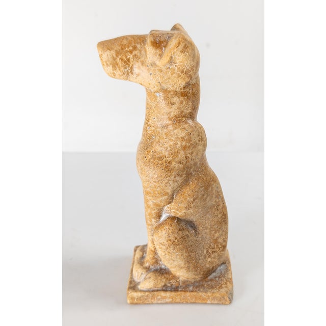 Late 19th Century 19th or 20th Century Egyptian Revival Faience Type Pottery Figure of a Seated Dog For Sale - Image 5 of 14