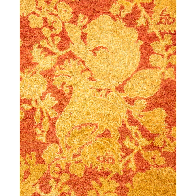 Traditional Mogul Hand-Knotted Area Rug - Pink, 4' 0" x 5' 10" For Sale - Image 3 of 8