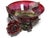 Jay Strongwater Red Glass & Jeweled Enamel Flower Bowl.