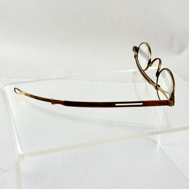 Metal Historical Civil War Era Brass Frame Ladies Magnifying Glasses For Sale - Image 7 of 10