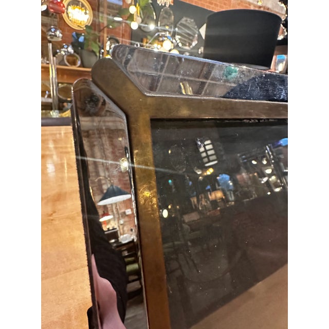 Vintage Italian Chrome and Brass Picture Frame 1980s For Sale - Image 4 of 8