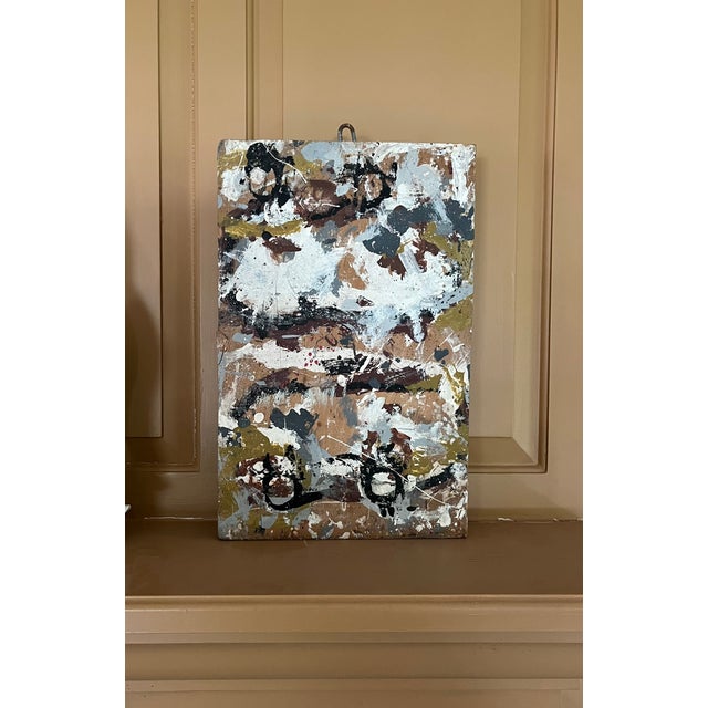 George S. Rennie III (American 1940 - 2022) Mid-Century Modern Mixed Media Construction Abstract Drip Painting Circa 1965 For Sale - Image 14 of 15