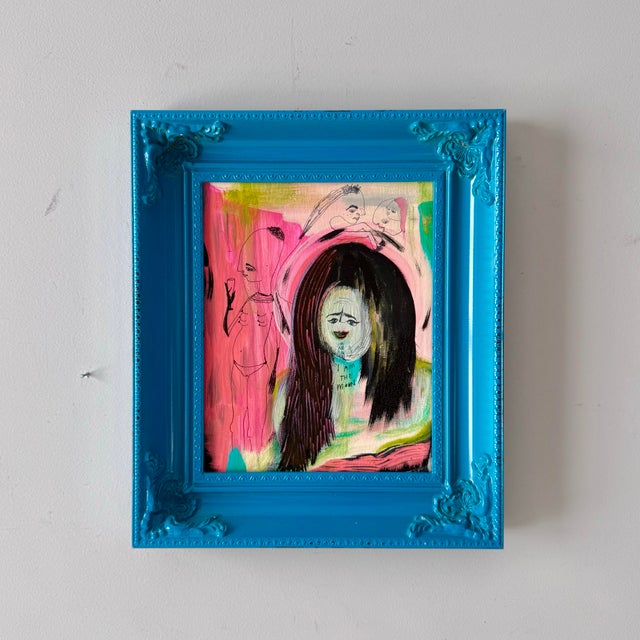 Figurative "I am the Moon" by Rachel Mythical Alien Figural Nude Portrait For Sale - Image 3 of 4