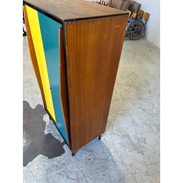 Turquoise MCM Two Tone Armoire Cabinet by Willy Van Der Meeran for Tubax For Sale - Image 8 of 9