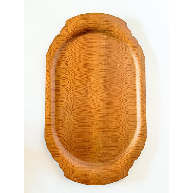 1930s Art Deco Bentwood Quartersawn Sycamore Breakfast Tray For Sale - Image 4 of 12